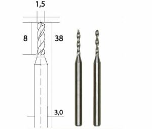 Proxxon 28326 Tungsten Karbürlü Matkap Ucu Seti 1.5 mm - 2'li