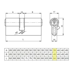 Kale 164GNC Uzun Standart Barel Kilit Göbeği 90 mm Nikel (Saten)