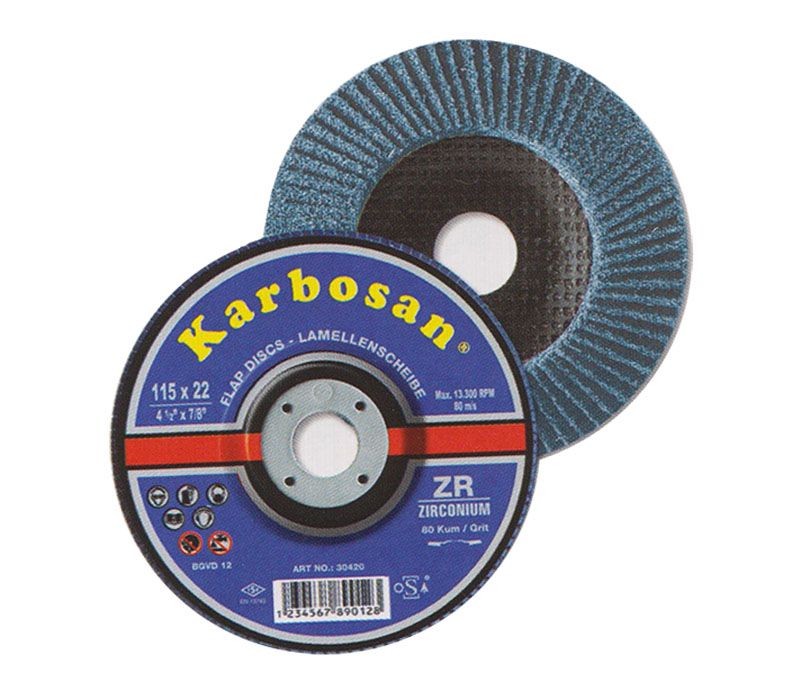 KARBOSAN 180 x 22 Zirkonyumoksit Flap Disk 60 Kum