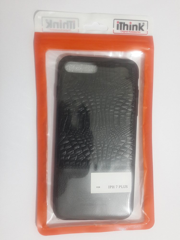 iPhone 7 Plus Lüx Deri Görünümlü Silikon Kılıf - Siyah