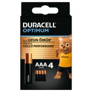 Duracell Optimum AAA Alkalin İnce Kalem Pil, 1,5V, 4’lü Paket