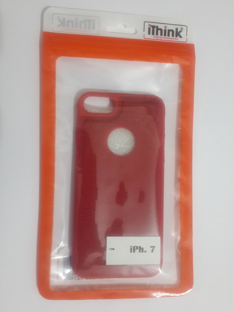 iPhone 7 Kumaş Desenli Spor Silikon Kılıf - Kırmızı