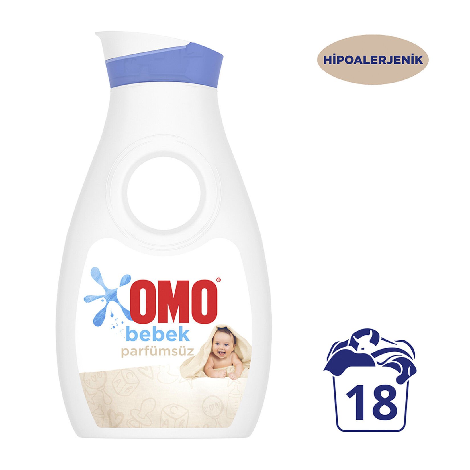 Omo Bebek Parfümsüz Sıvı Deterjan 18 Yıkama 900 ml