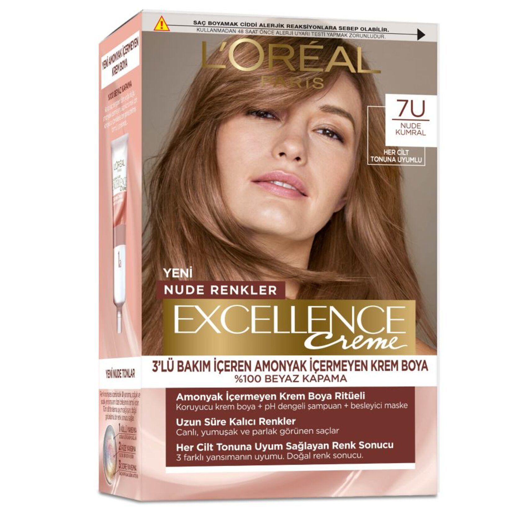 L’Oréal Paris Excellence Creme Nude Renkler Saç Boyası – 7U Nude Kumral