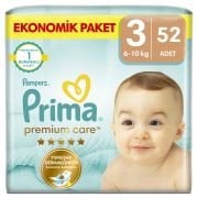 Prima Bebek Bezi Premium Care 3 Numara 52'li 6-10 Kg Ekonomik Paket