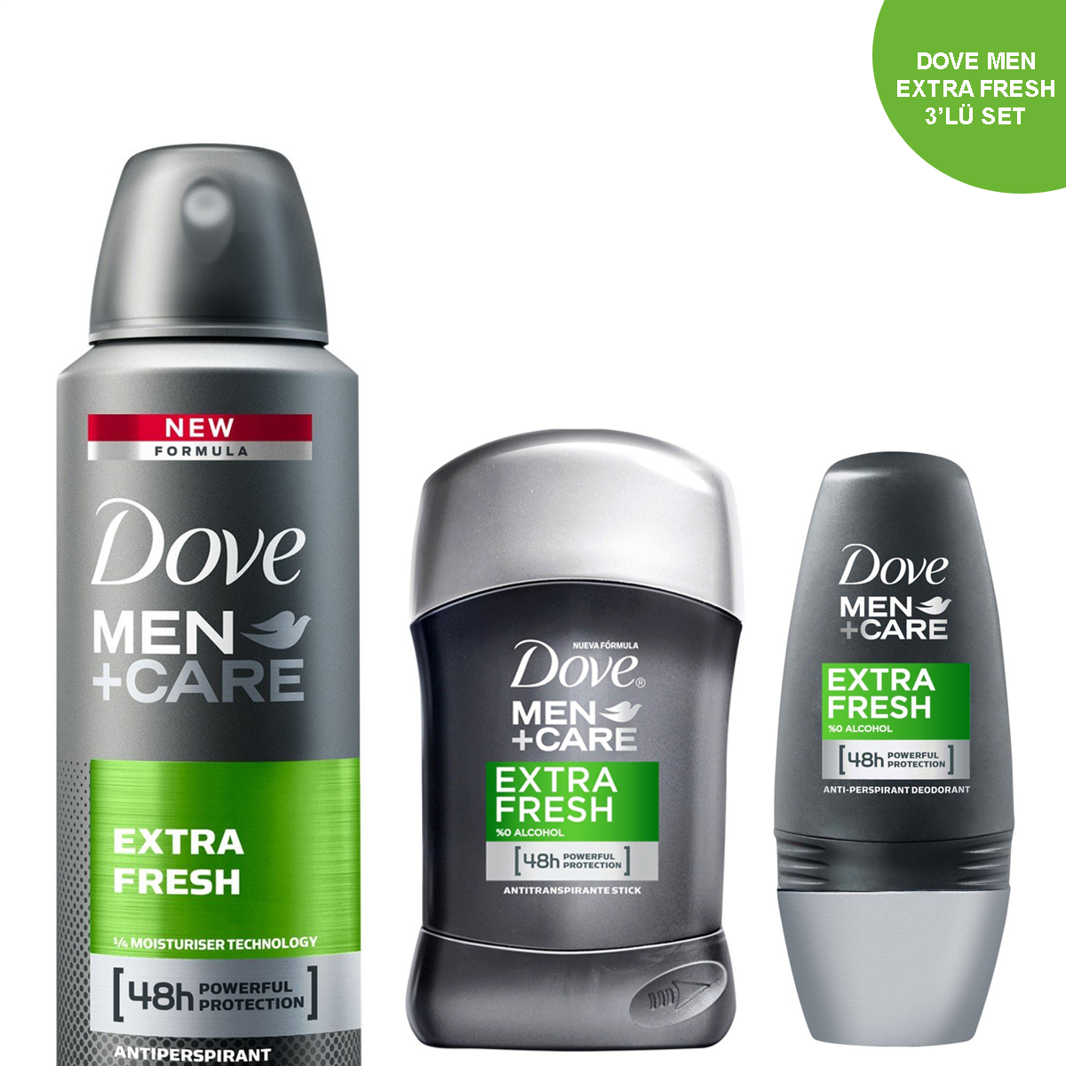 Dove Men Deodorant Extra Fresh 3'lü Set