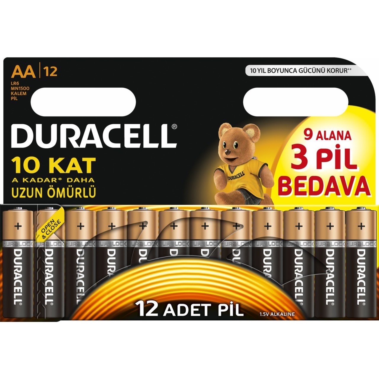 Duracell AA Kalem Pil (9+3) 12'li Paket