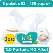 Prima Hassas Ciltler Bebek Islak Mendil 3x52 Adet