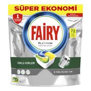 Fairy Platinum 72 Yıkama Bulaşık Makinesi Deterjanı Kapsülü Limon Kokulu
