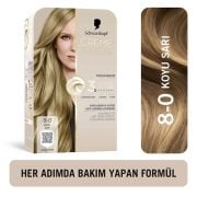 Schwarzkopf Creme Supreme Yoğun Bakım Full Kit Saç Boyası 8-0 Koyu Sarı