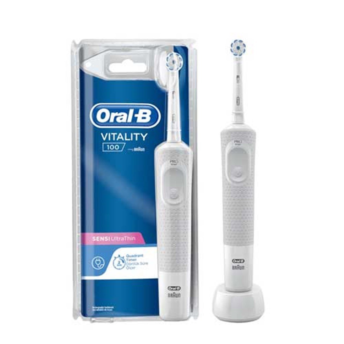 Oral-B D100 Vitality Sensi UltraThin Şarjlı Diş Fırçası - White