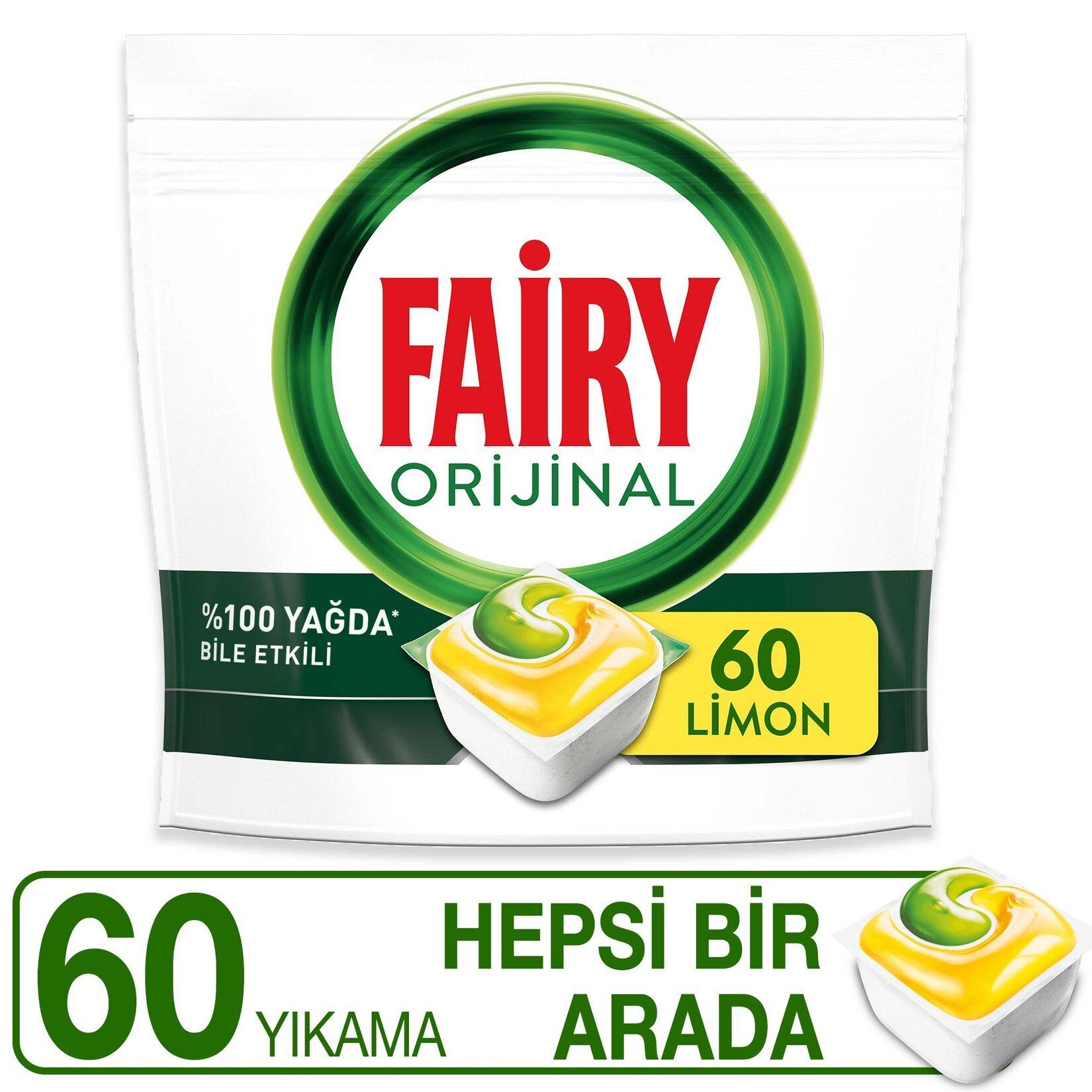 Fairy Hepsi Bir Arada Bulaşık Makinesi Deterjanı Tableti 60'lı