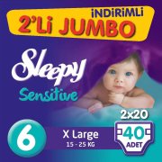 Sleepy Sensitive 2'li Jumbo Xlarge 6 Beden 40 Adet (15-25 Kg)