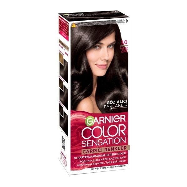Garnier Çarpıcı Renkler Yoğun Kalıcı Saç Boyası 3.0 - Çarpıcı Koyu Kahve
