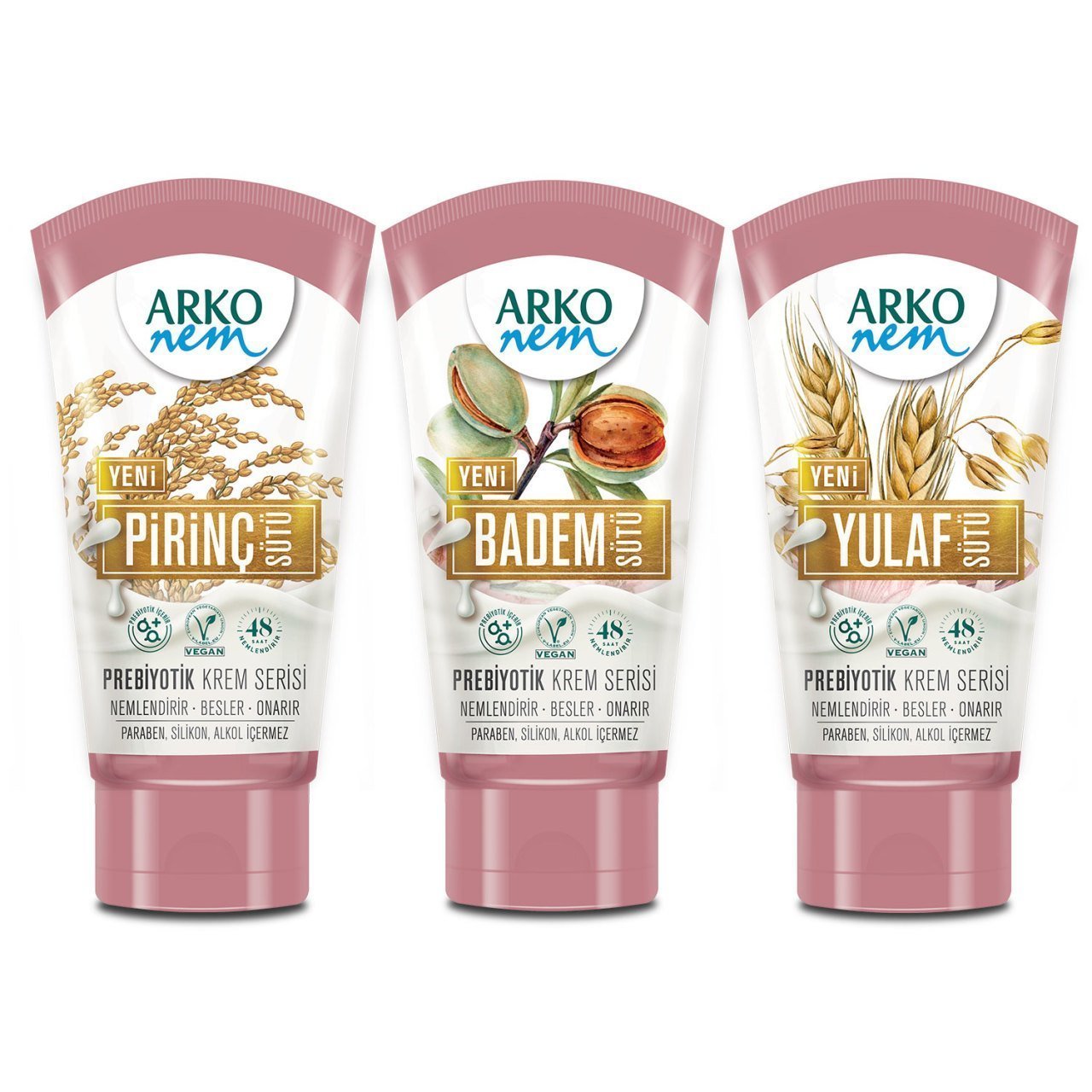 Arko Nem Prebiyotik Krem Serisi Pirinç & Badem & Yulaf Sütü 180 ml