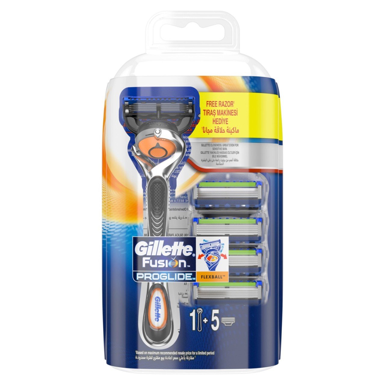 Gillette Fusion ProGlide FlexBall Tıraş Makinesi + 5 Yedek Başlık