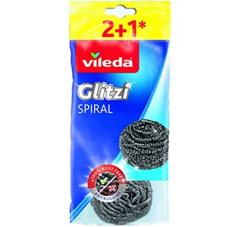 Vileda Glitzi Spiral Çelik Ovma Teli 3'lü Paket