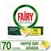 Fairy Hepsi Bir Arada 70 Yıkama Bulaşık Makinesi Deterjanı Kapsülü Limon Kokulu