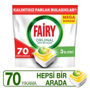 Fairy Hepsi Bir Arada 70 Yıkama Bulaşık Makinesi Deterjanı Kapsülü Limon Kokulu