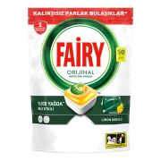 Fairy Hepsi Bir Arada 50 Yıkama Bulaşık Makinesi Deterjanı Kapsülü Limon Kokulu