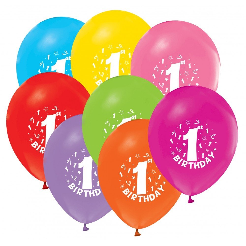 Happy Birthday 1 Yaş Baskılı Doğum Günü Parti Balon