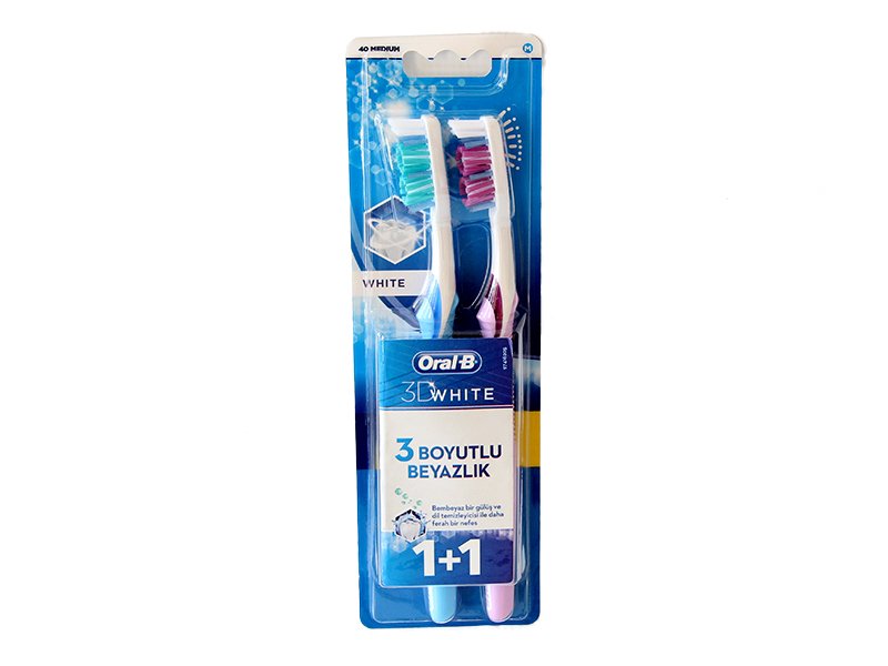 Oral-B Diş Fırçası 3 Boyutlu Beyazlık 1+1 - 40 Medium