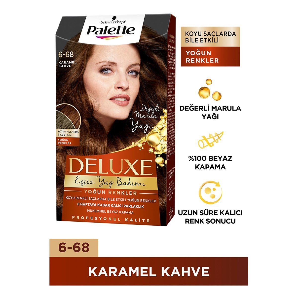 Palette Deluxe Saç Boyası Yoğun Renkler 6-68 - Karamel Kahve
