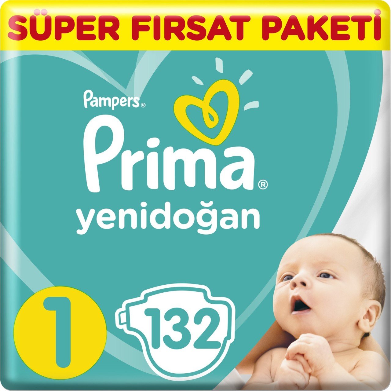 Prima Bebek Bezi Yeni Bebek 1 Beden Yenidoğan Süper Fırsat Paketi 132 Adet
