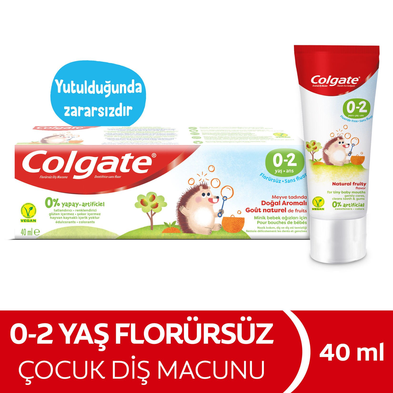 Colgate 0-2 Yaş Florürsüz Çocuk Diş Macunu 40 ml