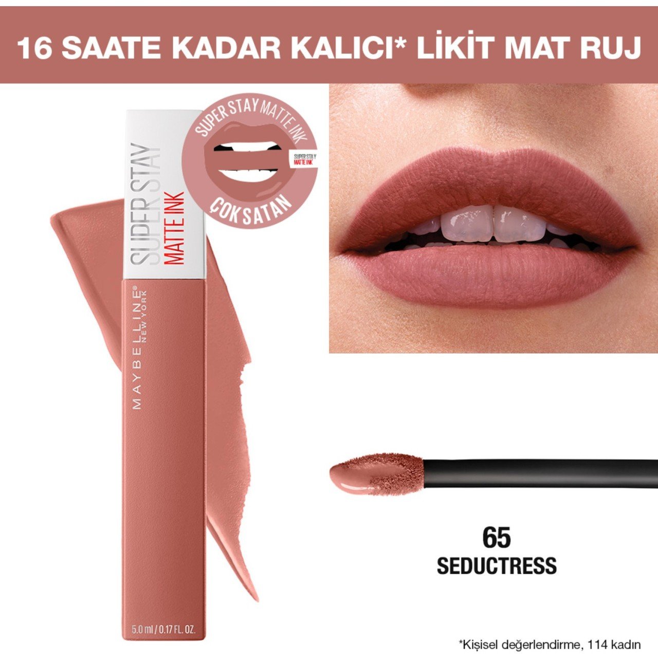 Maybelline New York Super Stay Matte Ink Likit Ruj - 65 Seductress