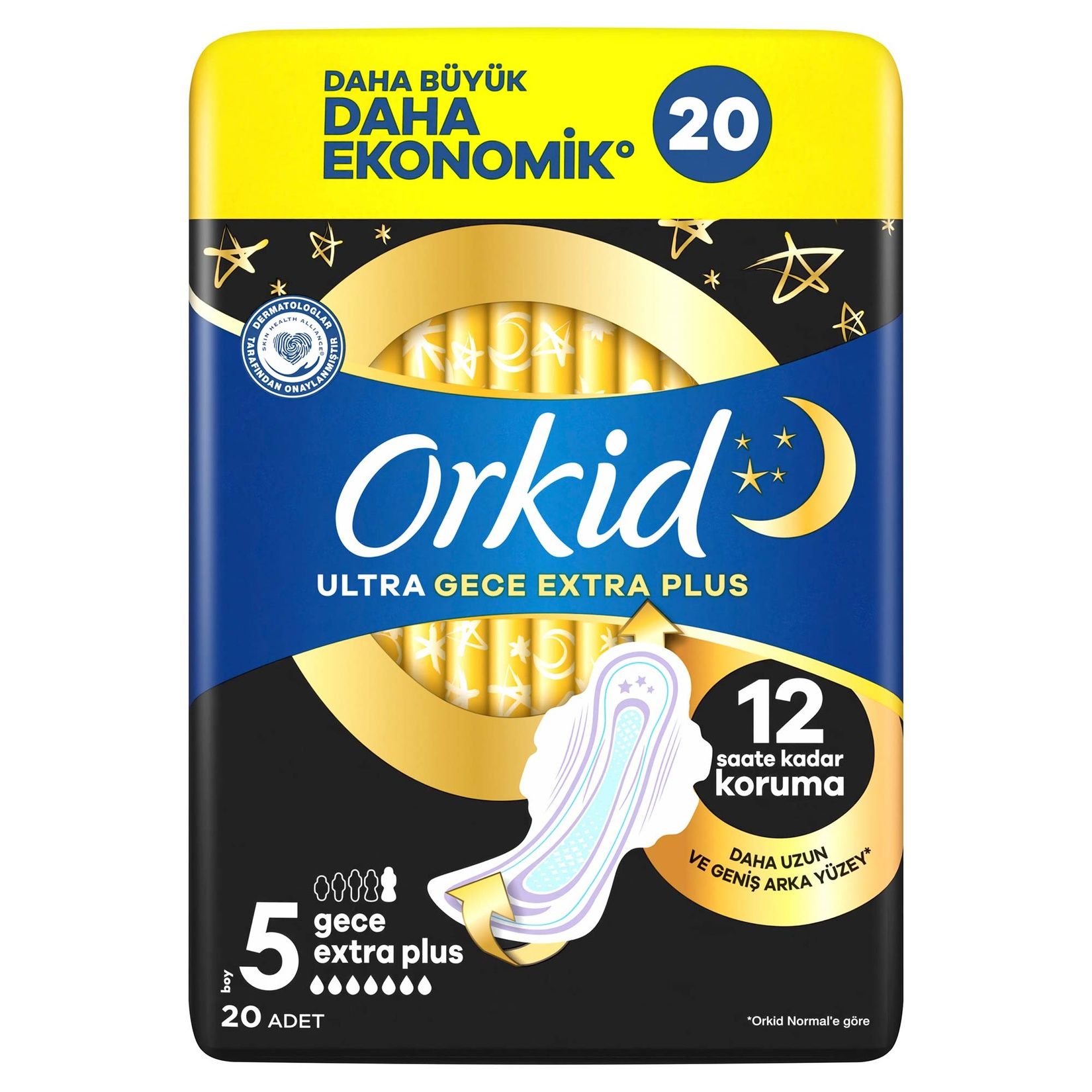 Orkid Ultra Ekstra Plus 4'lü Paket Gece Ped 20'li