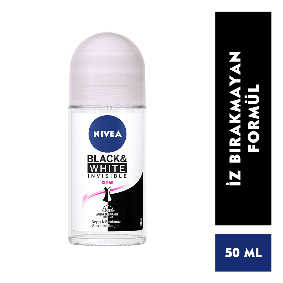 Nivea Roll-On Black & White Clear 50 ml Bayan