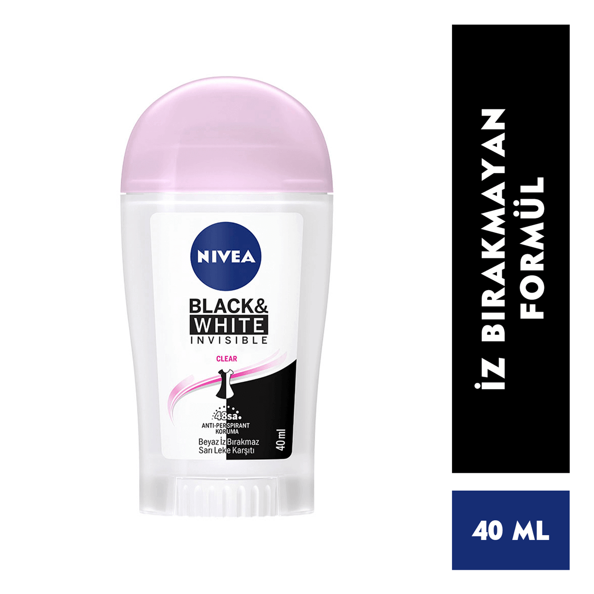 Nivea Stick Black & White Clear 40 ml Kadın