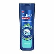 Clear Men 3in1 Şampuan & Duş Jeli Ferahlatıcı Mentol Etkisi Saç Yüz Vücut İçin 350 ml