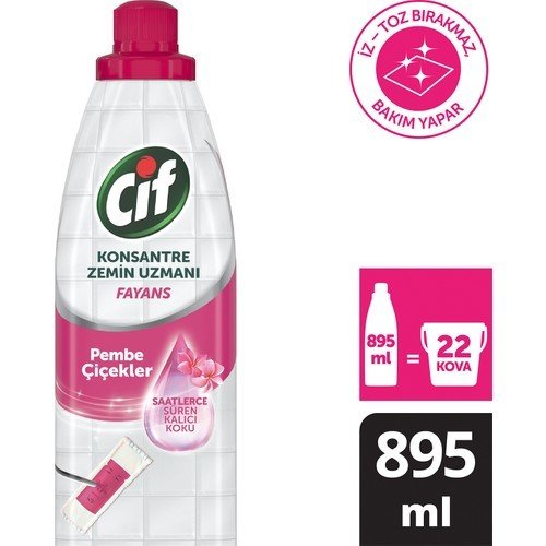 Cif Konsantre Zemin Uzmanı Fayans Pembe Çiçekler 895 ml