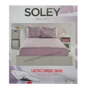 Soley Lastikli Fitted Çift Kişilik Çarşaf Takımı - Pembe