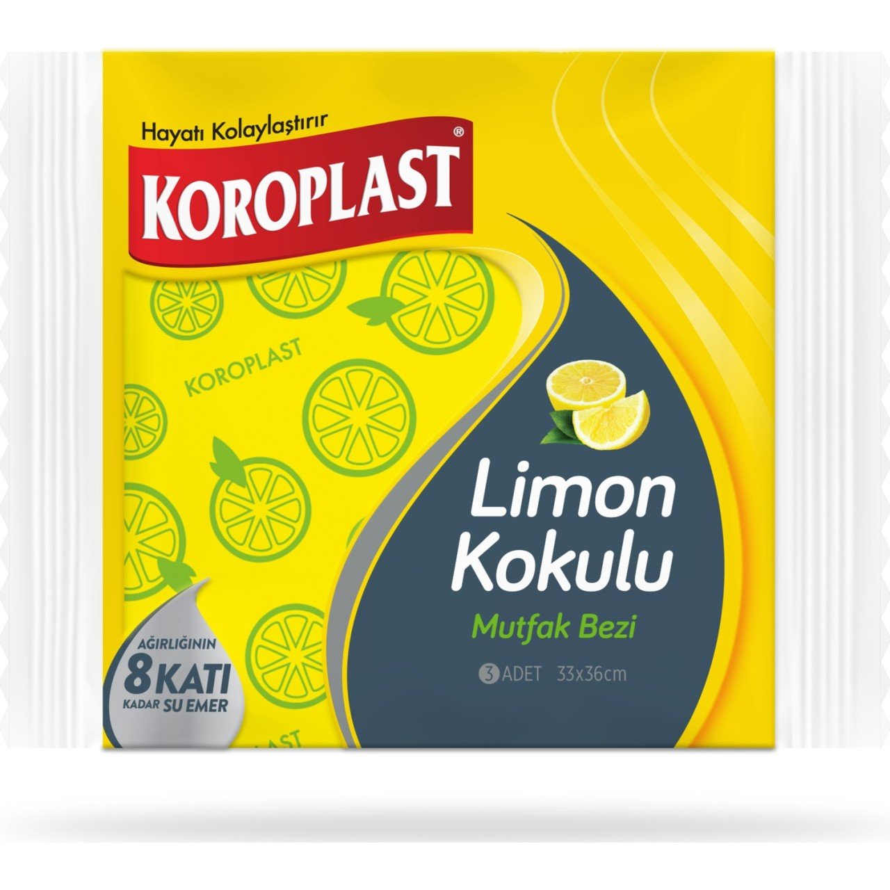 Koroplast Limon Kokulu Mutfak Bezi 3'lü