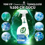 Cif Power Shine Cleanboost Sprey Temizleyici Banyo İçin Temizleyici ve Kireç Çözücü 750 ml