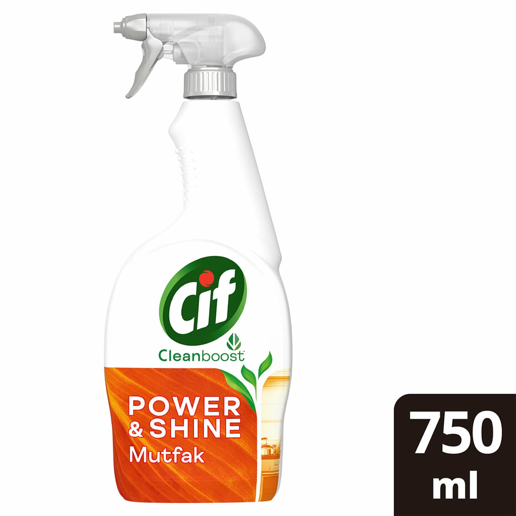 Cif Power Shine Cleanboost Sprey Temizleyici Mutfak İçin Temizleyici ve Yağ Çözücü 750 ml