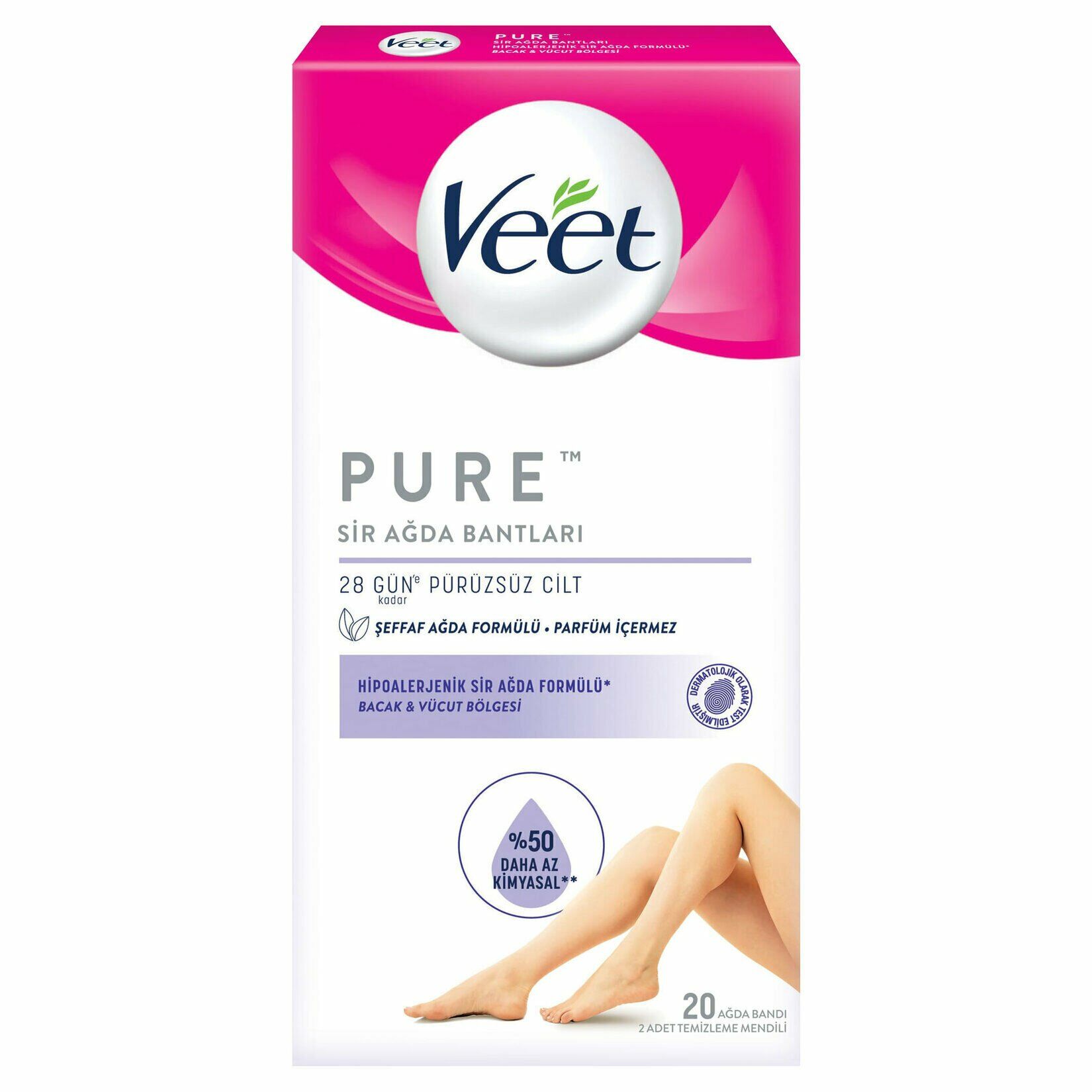 Veet Pure Bacak Ve Vücut Ağda Bandı 20'li