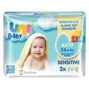 Uni Baby Aktif Sensitive Islak Mendil 3x52'li