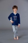 RolyPoly Üç İplik Erkek Çocuk Pijama Takımı - Lacivert