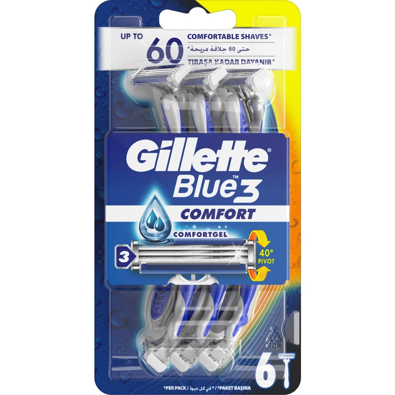 Gillette Blue3 Comfort Kullan At Tıraş Bıçağı 6'lı