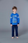 RolyPoly İnterlok Erkek Çocuk Pijama Takımı - Mavi