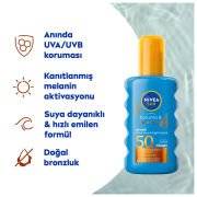 Nivea Sun SPF50 Güneş Koruyucu & Bronzluk Güneş Kremi 200 ml Sprey