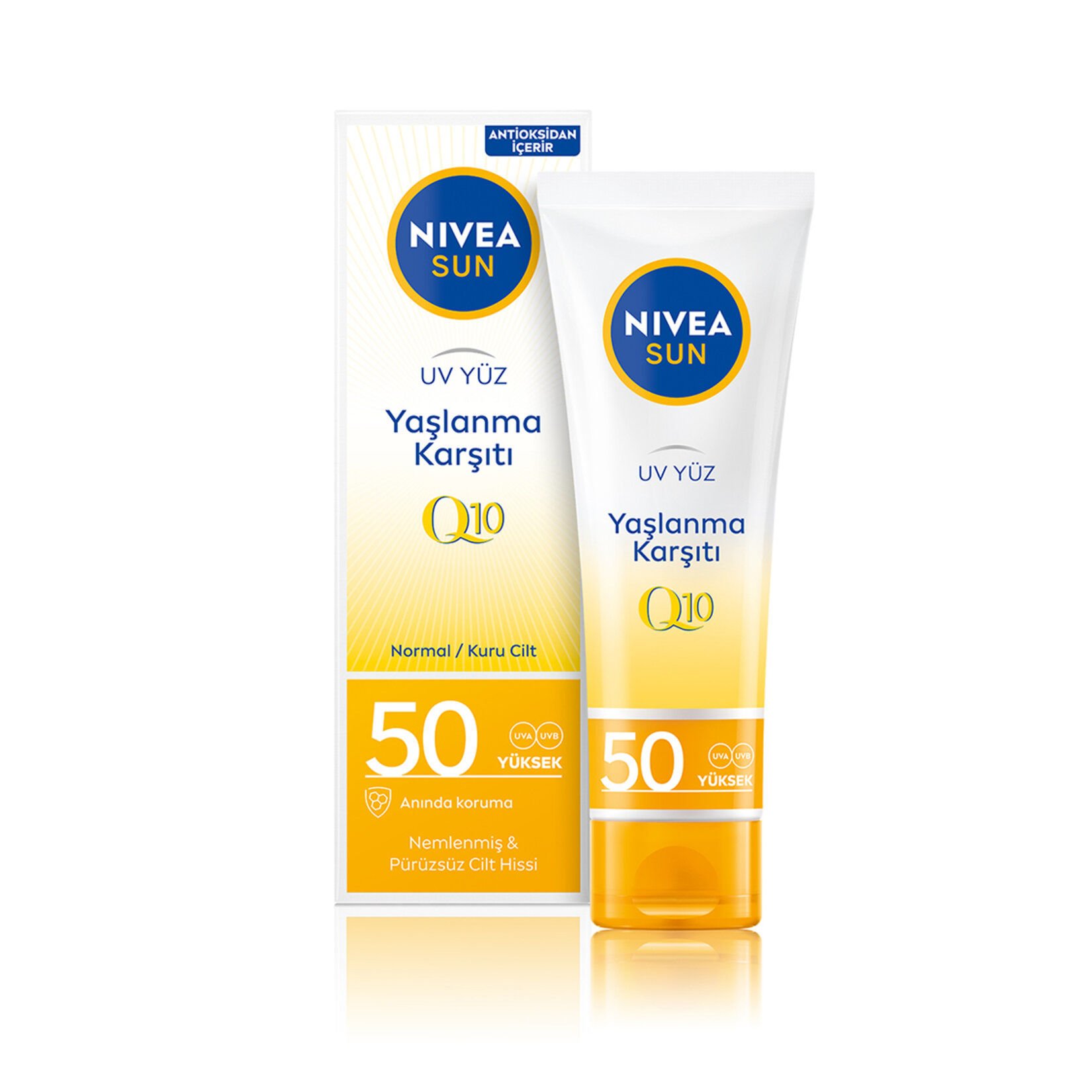 Nivea Sun SPF50+ Yaşlanma & Leke Karşıtı Q10 Yüz Güneş Kremi 50 ml