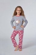 RolyPoly İnterlok Kız Çocuk Pijama Takımı - Gri