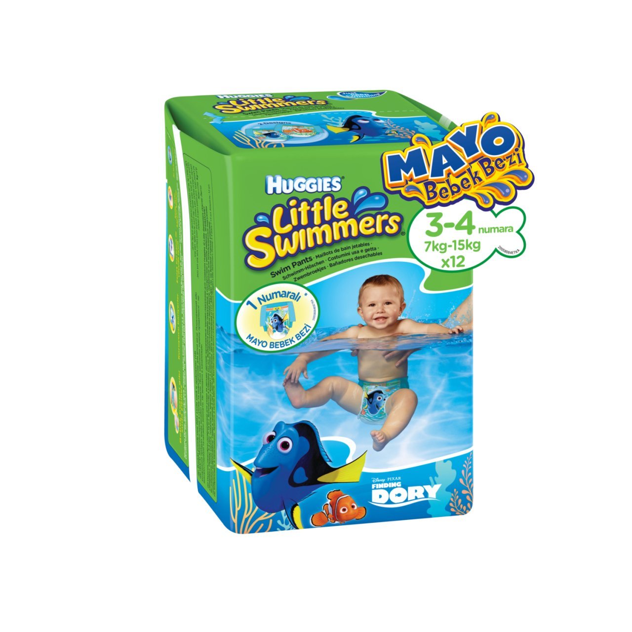 Huggies Little Swimmers Mayo Bebek Bezi 7-15 kg (S / M) 12`li