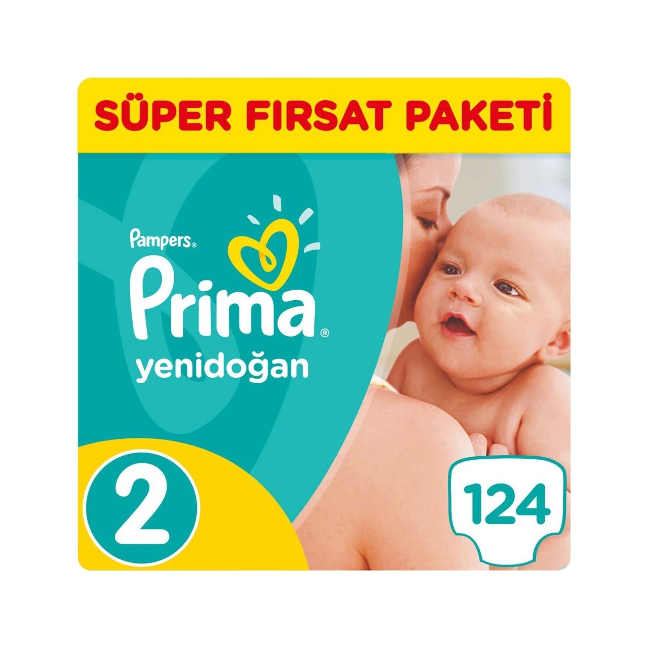 Prima Bebek Bezi Yeni Bebek 2 Beden Mini Süper Fırsat Paketi 124 Adet