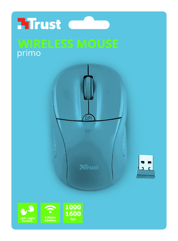 Trust 21921 Primo Kablosuz Mouse - Neon Blue
